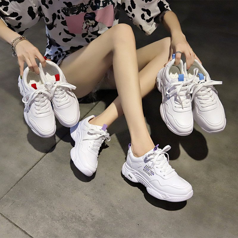 2021 spring new student casual running shoes women breathable white shoes women flat sneakers women