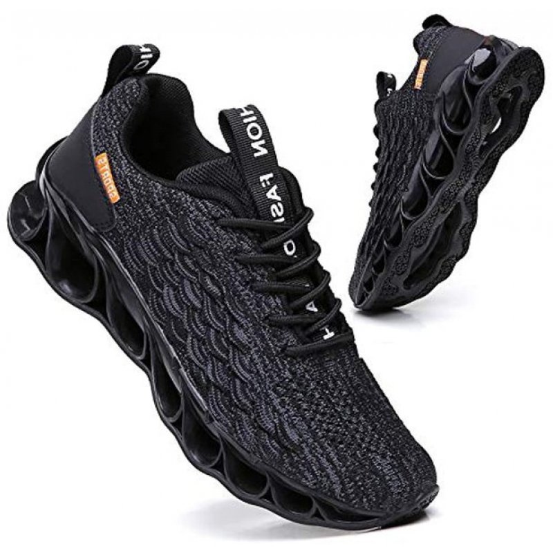 TSIODFO Sport Running Shoes for Mens Mesh Breathable Trail Runners Fashion Sneakers A050 Black