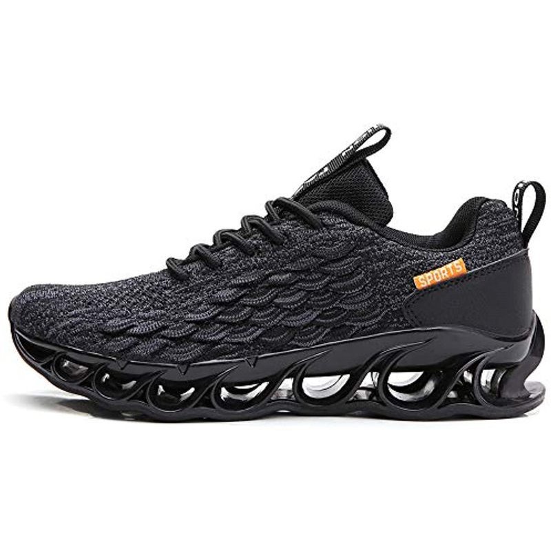 TSIODFO Sport Running Shoes for Mens Mesh Breathable Trail Runners Fashion Sneakers A050 Black