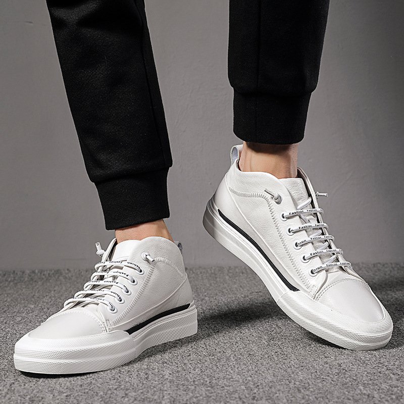 Leather men's board shoes, trendy white shoes, four seasons casual shoes, new men's shoes, the same style trendy shoes