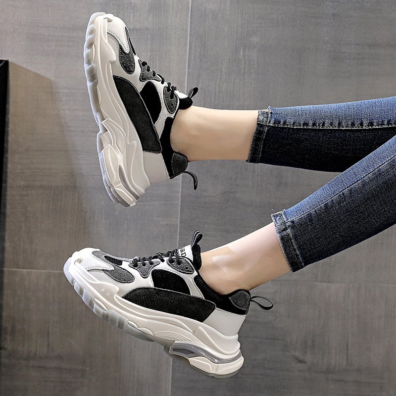 Women's 2021 autumn new casual sports shoes mesh breathable thick sole height-increasing shoes summer trendy shoes