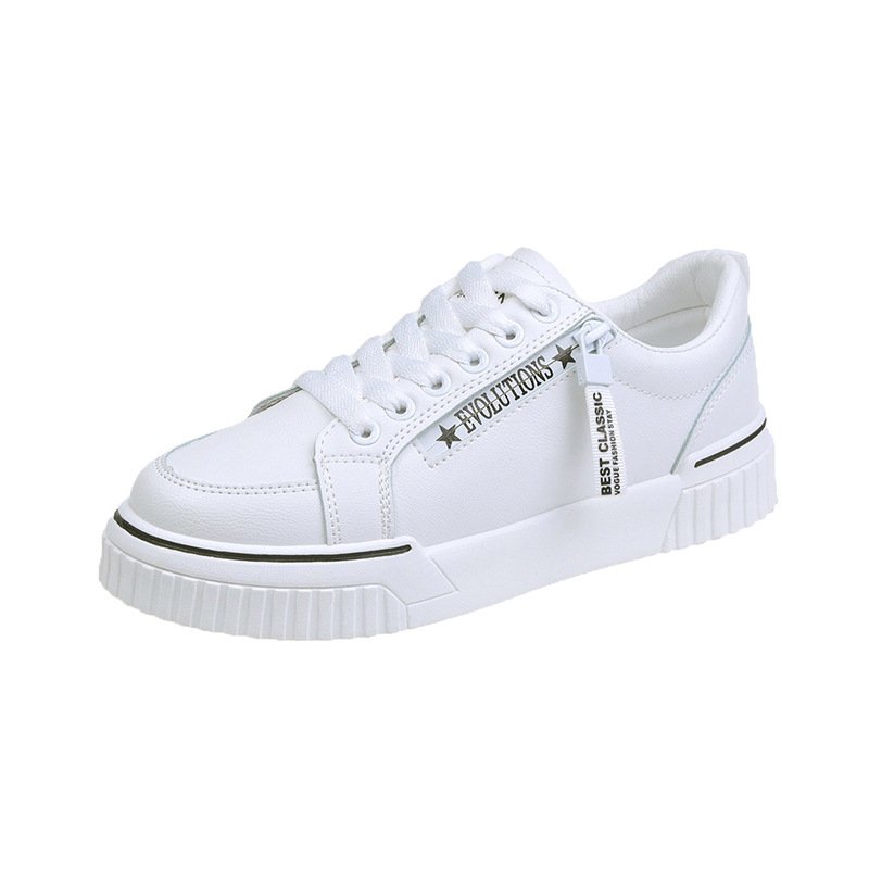 2021 spring new white shoes female students running board shoes lace-up flat-bottom breathable casual shoes women